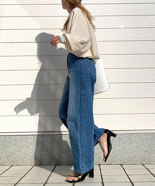 「Q」 ドルマンスリーブブラウス MEDIUM オリーブ レディース_画像5