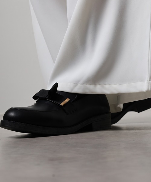 ローファー AAA+FEMININE グログランリボン レディース メンズ