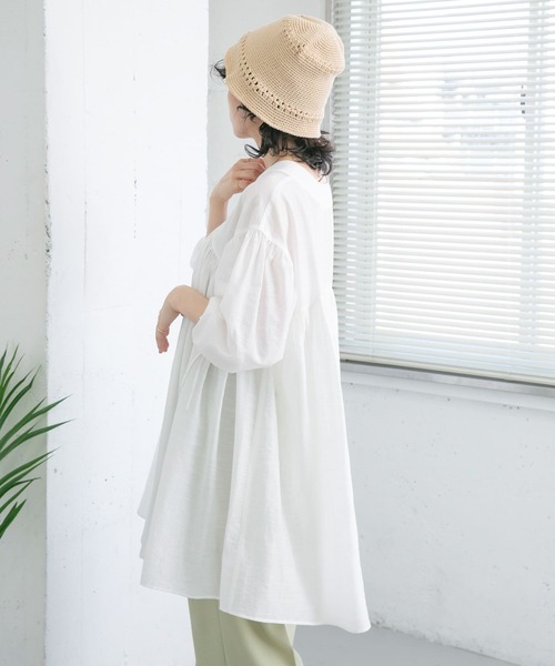 「KBF」 半袖チュニック ONE ベージュ レディース_画像7