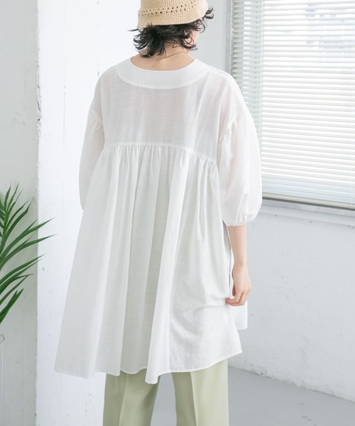 「KBF」 半袖チュニック ONE ベージュ レディース_画像8