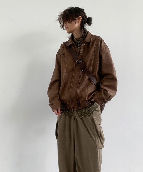 「FreeZone」 「JIECHAOFANG」ブルゾン F ブラウン メンズ_画像3