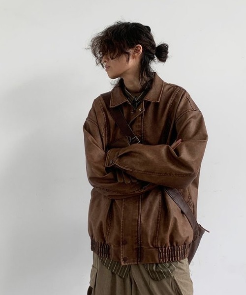 「FreeZone」 「JIECHAOFANG」ブルゾン F ブラウン メンズ_画像4