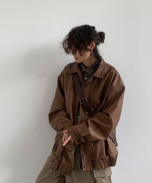 「FreeZone」 「JIECHAOFANG」ブルゾン F ブラウン メンズ_画像9