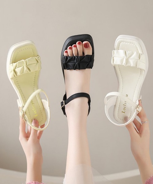 「Miniministore」 ヒールサンダル 24.0cm ブラック レディース_画像6