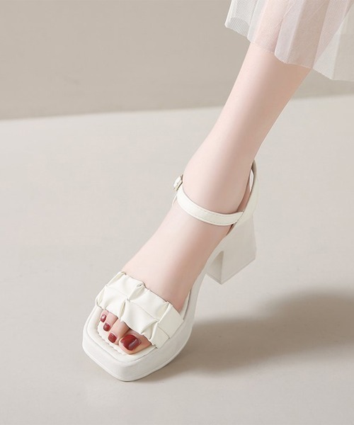 「Miniministore」 ヒールサンダル 24.0cm ブラック レディース_画像7
