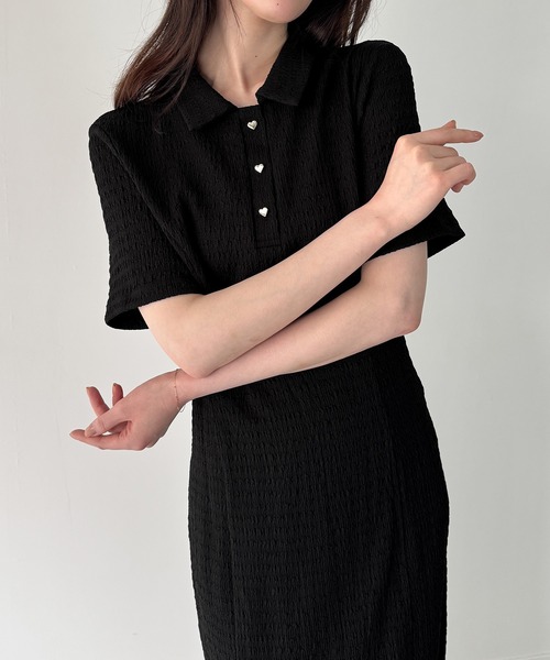 「JUNOAH」 半袖ワンピース SMALL ブラック レディース_画像3