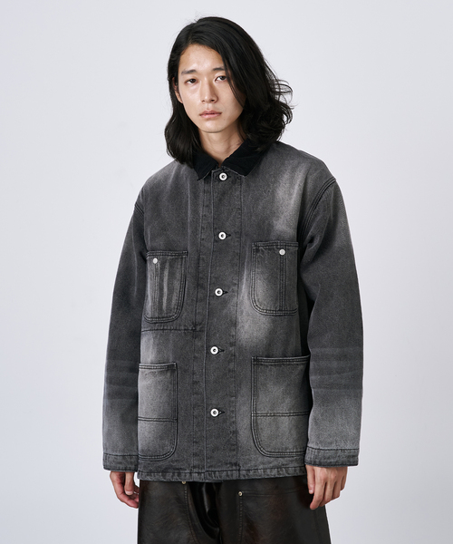 B.C STOCK（ベーセーストック） カバーオール 14oz フェード加工デニム