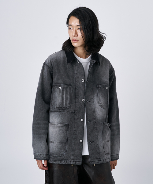 B.C STOCK（ベーセーストック） カバーオール 14oz フェード加工デニム