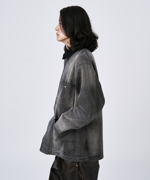 Late checkout カバーオール Edition（エディション） カバーオール カットオフ ブラックデニム