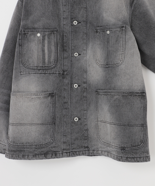 Late checkout カバーオール Edition（エディション） カバーオール カットオフ ブラックデニム