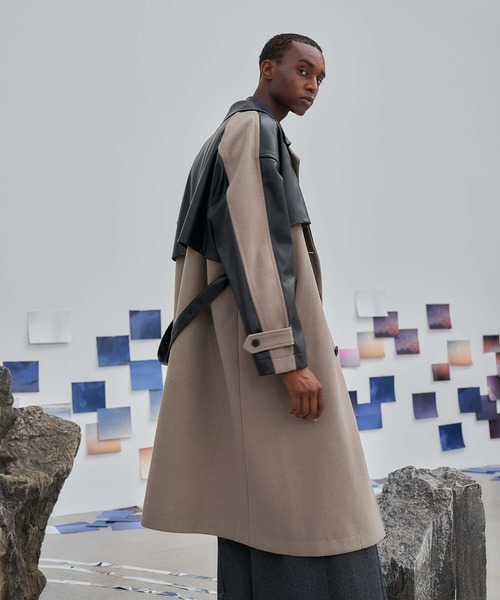 「HARE」 トレンチコート SMALL ブラック メンズ_画像3