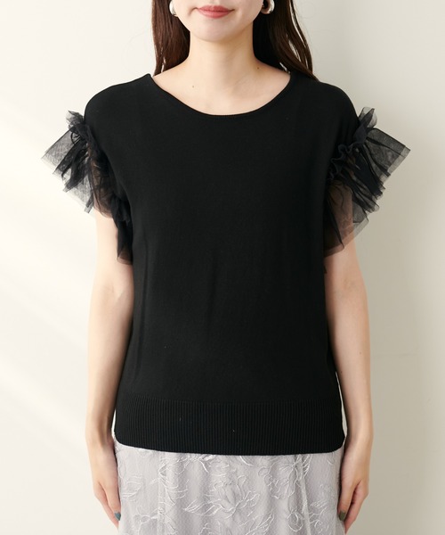 「natural couture」 ノースリーブニット FREE ブラック レディース_画像2