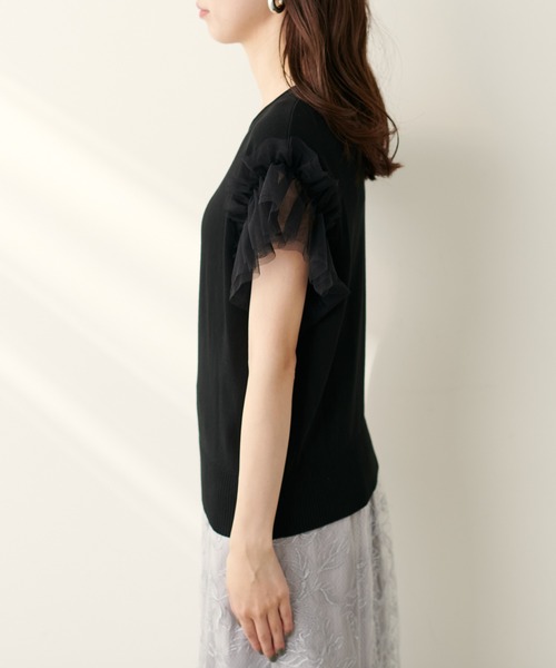 「natural couture」 ノースリーブニット FREE ブラック レディース_画像3