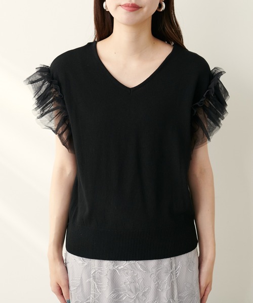 「natural couture」 ノースリーブニット FREE ブラック レディース_画像9