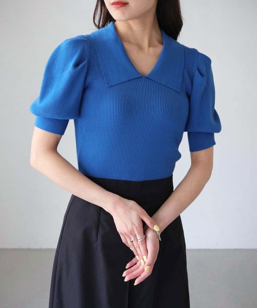 「cheriella」 半袖ニット M アイボリー レディース_画像2