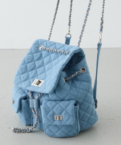 キルティングデザイン バッグ ブルー AZUL BY MOUSSY（アズールバイマウジー） ショルダーバッグ バッグ