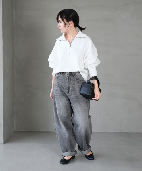 SOLAMONAT（ソラモナ） ワイドパンツ ジーンズ デニム デニムパンツ 5P