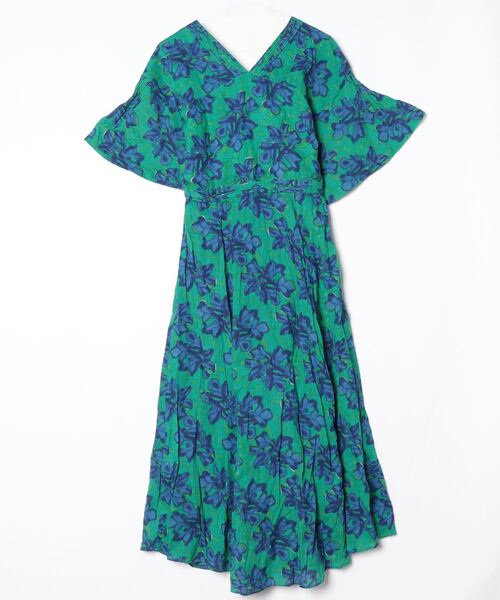 「sara mallika」 花柄半袖ワンピース - グリーン レディース_画像2