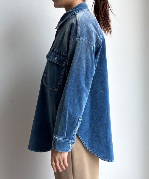 DouDou（ドゥドゥ） ブラウス シャツ 別珍デニムシャツ レディース