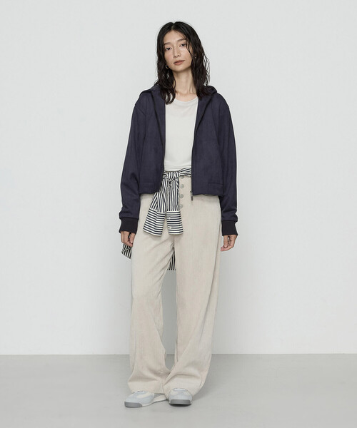 COMME CA Wardrobe ブルゾン アウター ダンボールスエード調 パーカ