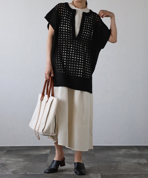 「ap retro」 半袖ニット FREE ブラック レディース_画像2