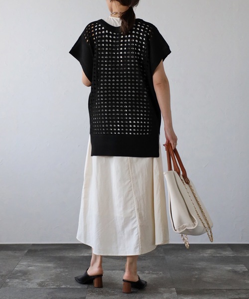 「ap retro」 半袖ニット FREE ブラック レディース_画像4