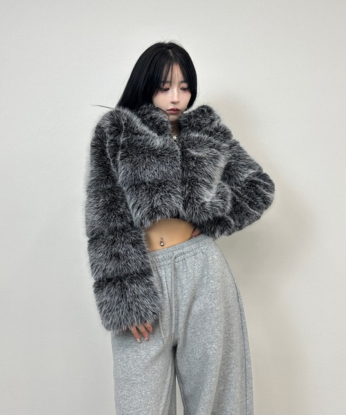 FOLLOWIN（フォロウィン） コート アウター フェイクファーフーディ