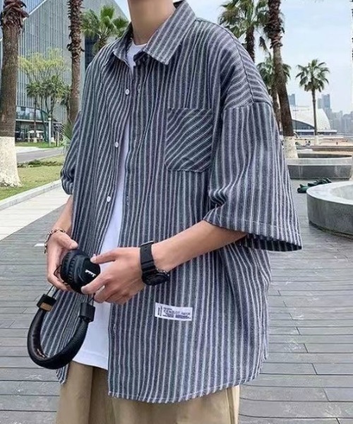 「link lot」 半袖シャツ M ブルー メンズ_画像6