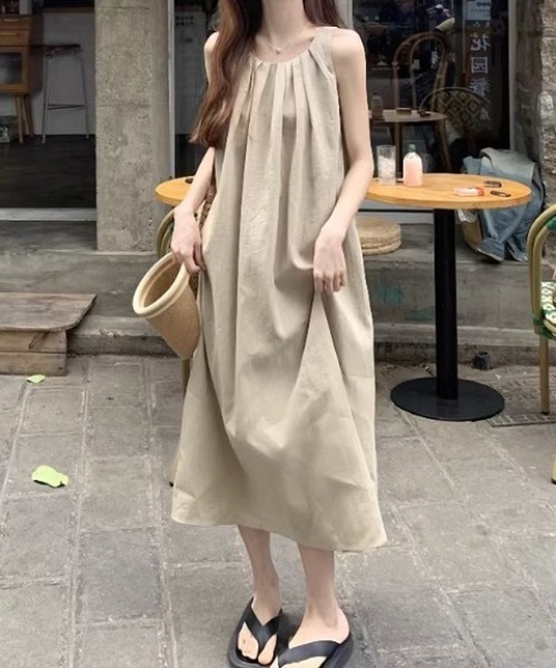 「CELENA BEATS」 ノースリーブワンピース FREE ホワイト レディース_画像5