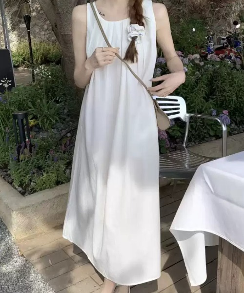 「CELENA BEATS」 ノースリーブワンピース FREE ホワイト レディース_画像6