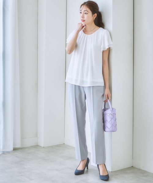 「7days Life Styling」 半袖ブラウス LL ネイビー レディース_画像2