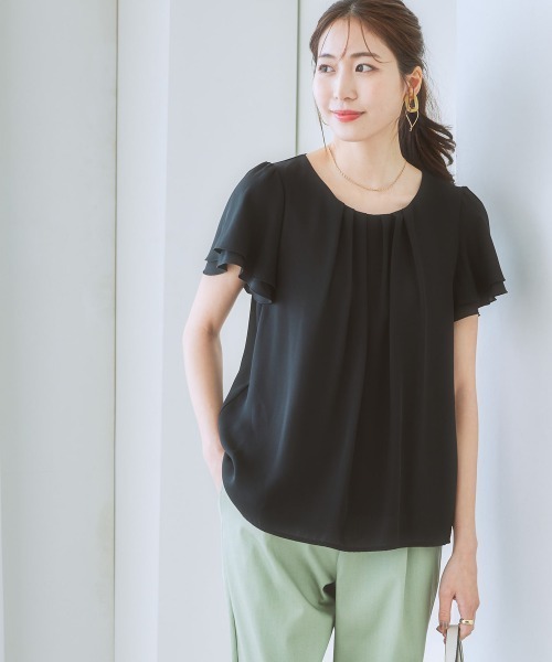 「7days Life Styling」 半袖ブラウス LL ネイビー レディース_画像5