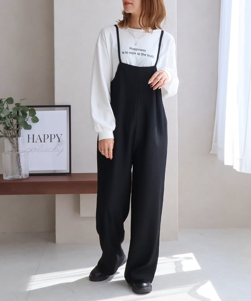 「Social GIRL」 オーバーオール M ブラック レディース_画像8