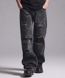 GRANCY ワイドパンツ ジーンズ 「GRANCY」High Damage Straight Denim