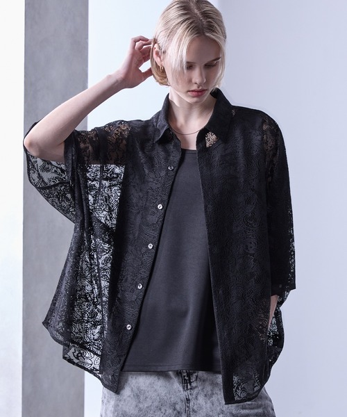 「Loose/ルース」 半袖シャツ M ブラック メンズ_画像7