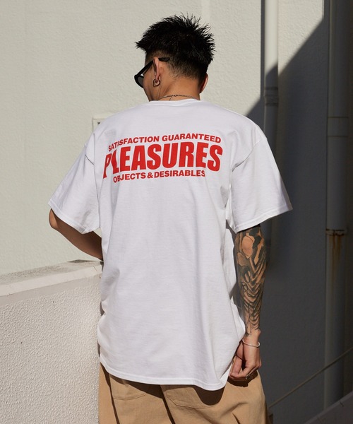 値下げ【PLEASURES/プレジャーズ】　シャツ　XLサイズ PLEASURES（プレジャーズ） tシャツ ワンポイントロゴ ワイド