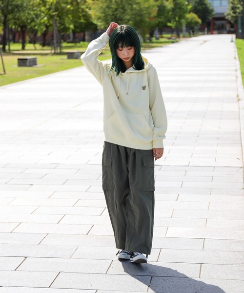 「ZIP FIVE」 プルオーバーパーカー LARGE ホワイト レディース_画像6