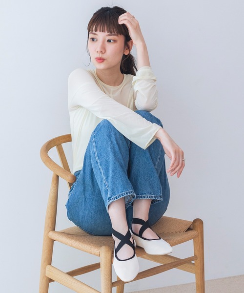 「EVOL」 フラットパンプス 23.0cm ブラック レディース_画像3