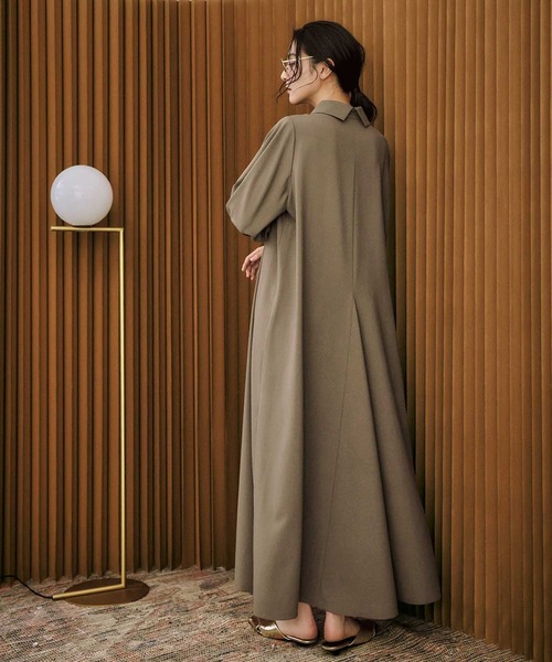ELFRANK ワンピース 「2026SS」襟付き ロング丈 Aラインワンピース