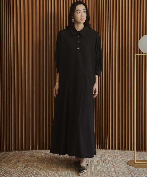 ELFRANK ワンピース 「2026SS」襟付き ロング丈 Aラインワンピース