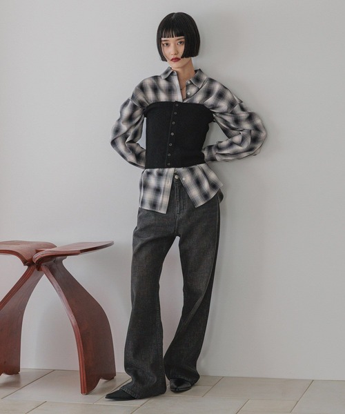 「LOWRYS FARM」 長袖シャツ FREE ブラック レディース_画像9