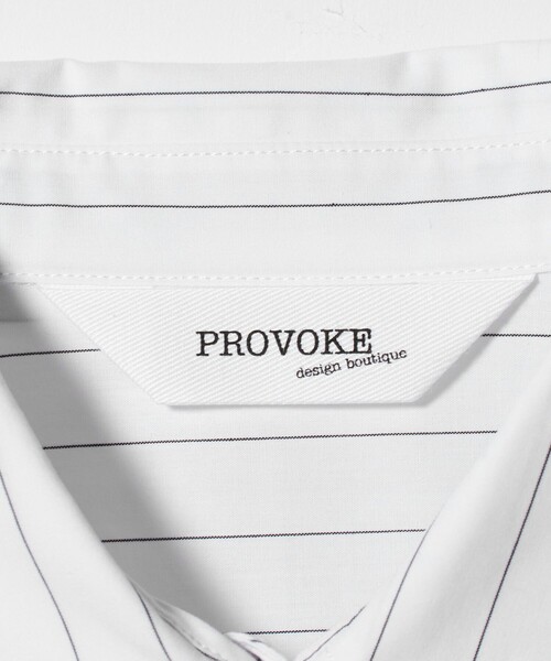 ブラウス シャツ 「provoke」ストライプ レイヤード ビッグシャツ 