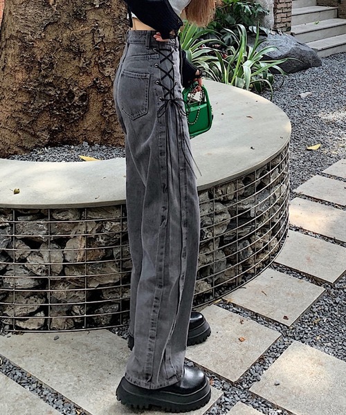 「ROGER AND RAW」 デニムパンツ MEDIUM ブラック レディース_画像2