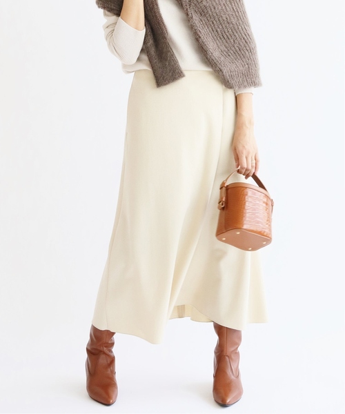 「IENA」 フレアスカート 36 オレンジ レディースの画像2