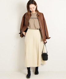 「IENA」 フレアスカート 36 オレンジ レディースの画像5