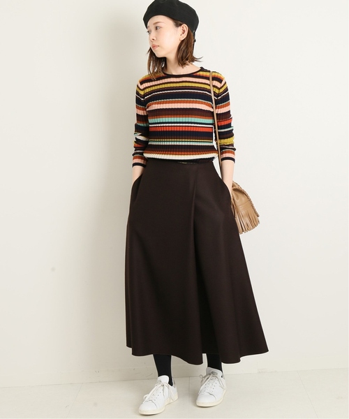 「IENA」 フレアスカート 36 オレンジ レディースの画像6