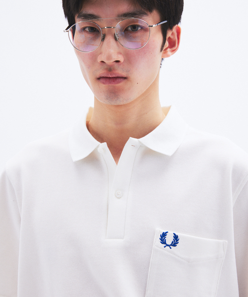 【新品】フレッドペリー ポロシャツ L メンズ 白 定番 月桂樹ロゴ FRED PERRY（フレッドペリー） ポロシャツ 別注 ポケット ポロ シャツ