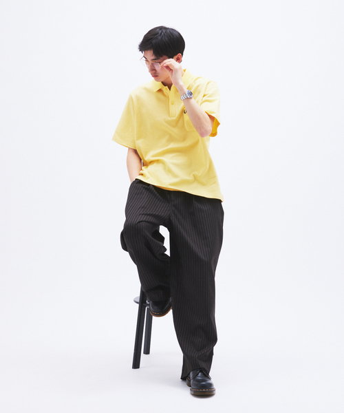 未使用✨FRED PERRY ポロシャツ 半袖 XL ブラック×イエロー メンズ 希少】緑タグフレッドペリーポロシャツ ブラック×イエロー 90s