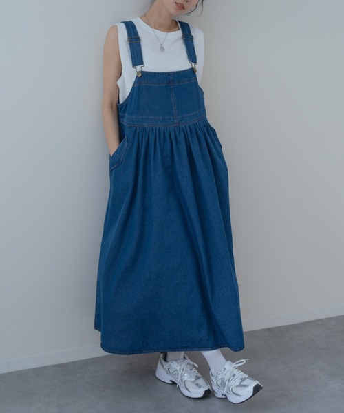 サロペット・オーバーオール・オールインワン Cotton denim work skirt サロペット オーバーオール 「refinedworks」オールシーズン 着用