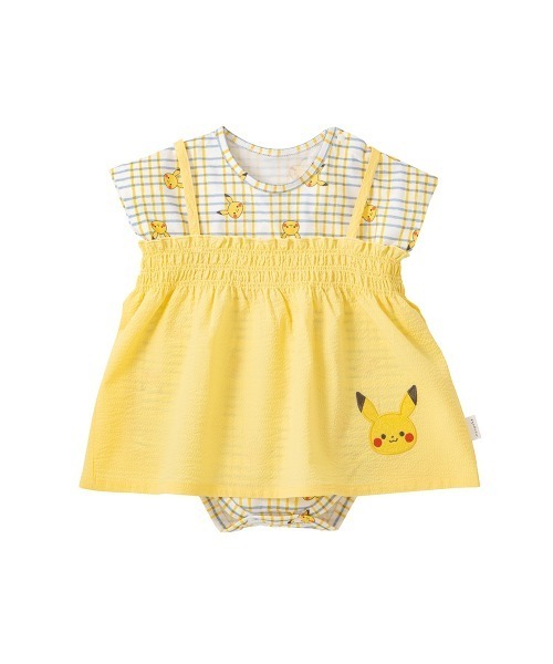 ベビー服 ロンパース 半袖ロンパース キャミワンピ付き monpoke